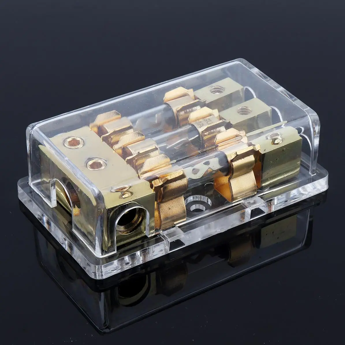 

12V 60A Universal Transparent Copper Plated Car Stereo Audio Power Fuse Holder for Car Boat and Other Vehicles Audio