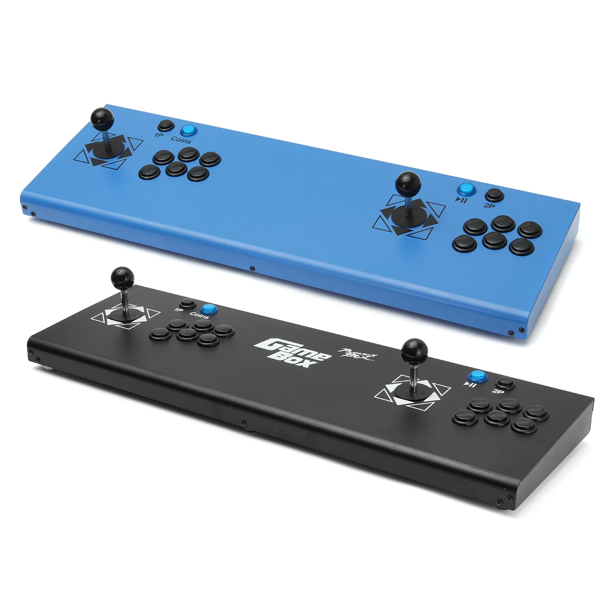 

815 In 1 Box 4s Video Games Arcade Console Machine Double Stick Gifts 2 Players Control USB Joystick Blue Black