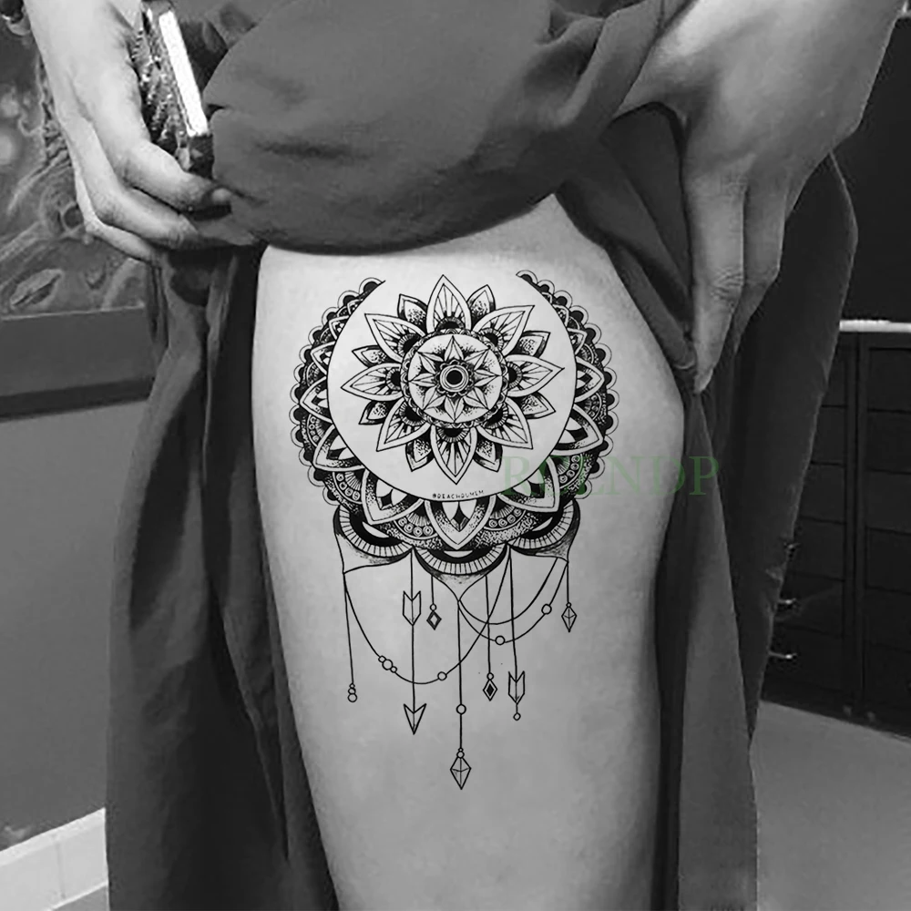 

Waterproof Temporary Tattoo Sticker Lotus Dreamcatcher Fake Tatto Flash Tatoo Back leg Abdomen Arm tatouage for Girl Women Men