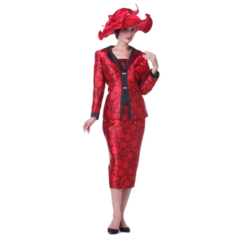 KUEENI Women Church Suits with Hats Church Dress Suit for Ladies Formal Church Clothes