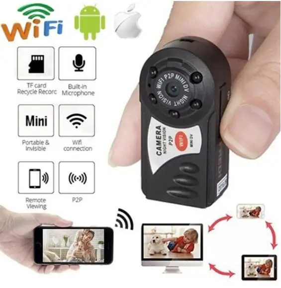 

Mini Camera Q7 WIFI P2P DV DVR Wireless IP Cam Mini Video Camcorder Recorder Network Remote View Night Vision IR/Motion Detect