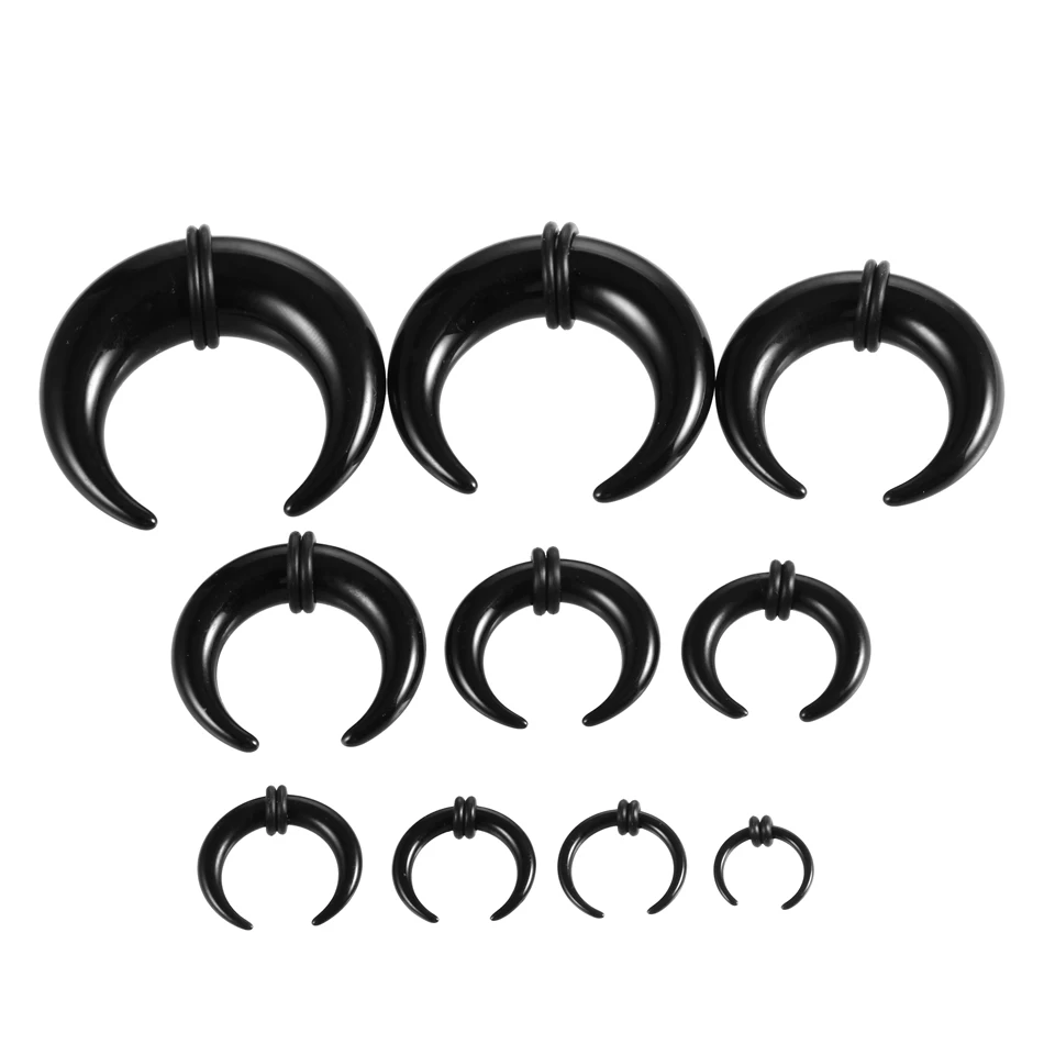 Acrylic C Sahpe alo Ear Pincher Septum Rings Piercing Ear Taper Stretcher with O-Rings Jewelry 2pcs/lot 1.6mm-14mm piercing jewelry,ear piercing jewelry,body piercing jewelry,body jewelry