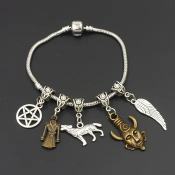 supernatural inspirational CHARM BRACELET tv SERIES dean sam davils protection winchester SNAKE CHAIN BANGLE BF244