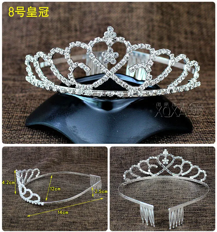 Belle Beau Girl Princess Tiara, Girl Crown, Sparkling Rhinestone Tiara Comb Crown, Princess Tiara Set (15)