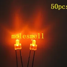 50 шт. 2 мм рассеянный оранжевый рассеивающий светодиодный светодиоды световые очки с оранжевыми стеклами 2 мм широкий/большой угол светодиодный