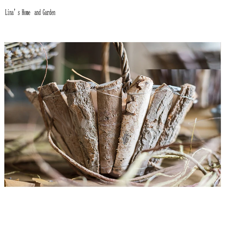basket style handmade natural wood chip planters (3)