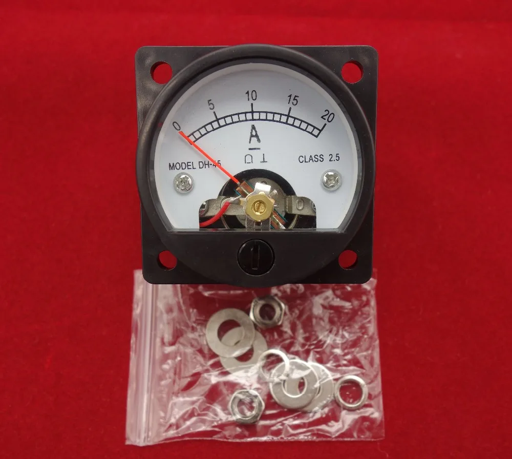

1PC DC 0-20A Analog Ammeter Panel AMP Current Meter SO45 Panel Cutout Dia.:45mm directly Connect