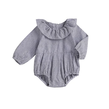 

Fashion Newborn Clothes Baby Girl Bodysuits Striped Ruffle Long Sleeve Bodysuit Baby Girl Jumpsuit Casual Infant Clothes Outfit