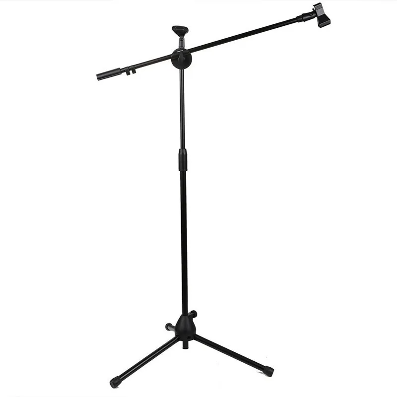 Floor Table Tripod Microphone NB-107 MIC Stand Holder with Clip Microfone Stand Holder Double-headed Microphone Telescopic Stand
