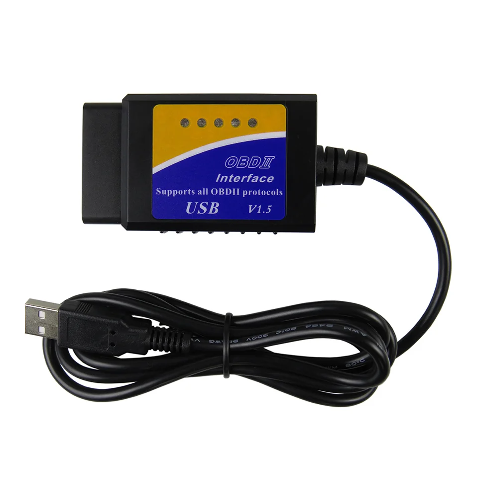 Elm327 USB OBD2 OBDII Scanner ELM 327 USB V1.5 Car Diagnostic Interface Scanner Tool (1)