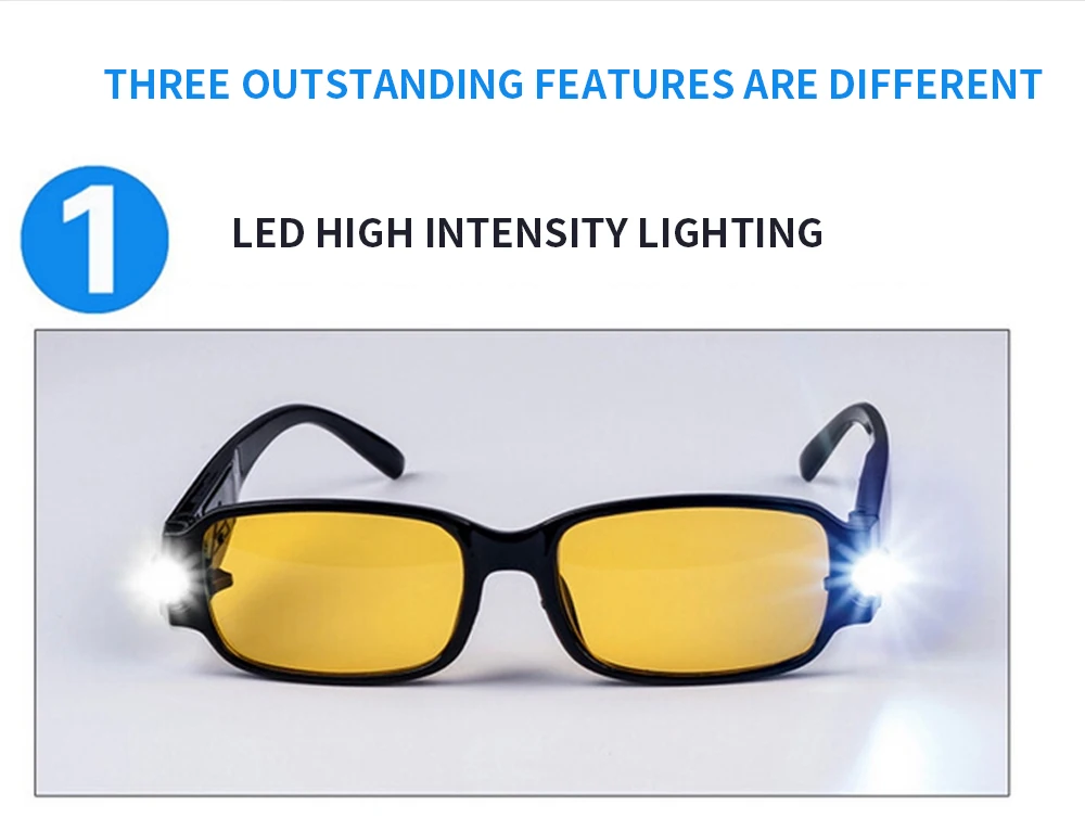 Мульти прочность Очки для чтения со светодиодный очки универсальные очки зрелище диоптрическая Лупа светильник ремонт автомобиля очки