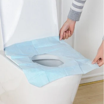 

10pcs/lot Disposable Paper Toilet Seat Cover Camping Travel Convenient Hygienic Waterproof Toilet Mat Cover Cushion