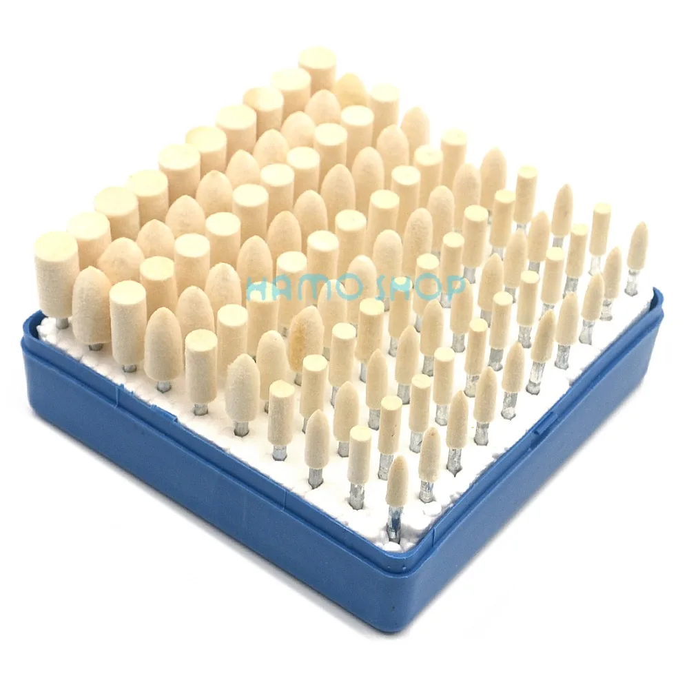 

Wool Mounted Rotary Tool Polishing Grinding Wheel Set 100pcs 3mm Shank for Dremel