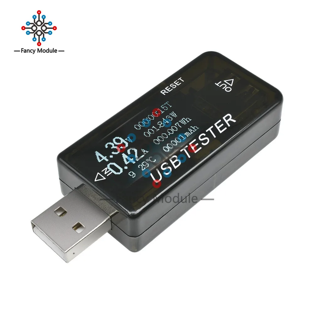 

8in1 LCD Electrical power USB capacity voltage tester current meter monitor voltmeter ammeter capacity power tester black shell