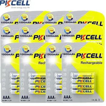 

48Pcs/12Pack PKCELL Ni-MH 1000mAh 1.2V AAA Rechargeable Battery Bateria Baterias for Camera Flashlight Toy