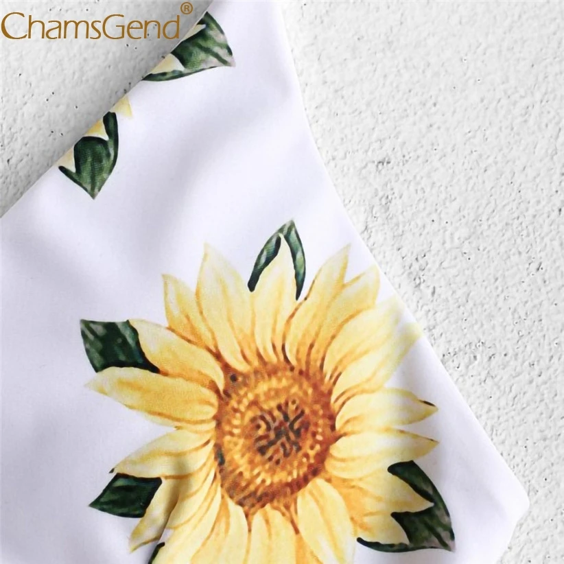 Conjunto de Bikini Sexy con estampado de girasol para mujer, traje de baño de dos piezas, traje de baño 9060