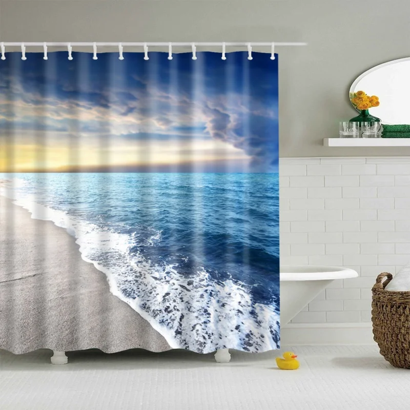 

2017 Horizon Version Multi-styles 3D HD Digital Printed Shower Curtains Waterproof Moisture-proof Bathroom Curtains Case