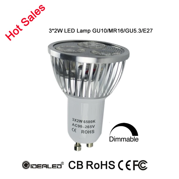 

5X LED Spotlight high power lamp LED Bulb lamp 6W GU10 E27 Input AC90-265V