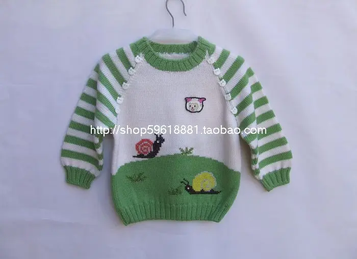 Hand Knitted Wool Pullover Sweater for Baby boy girl 13 18 month Baby