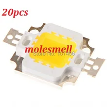 20 шт. 10 Вт Светодиодный Интегрированный высокомощный светодиодный бисер теплый белый 900mA 9,0-12,0 в 800-900LM 40mil тайваньские светодиодные Кристаллы