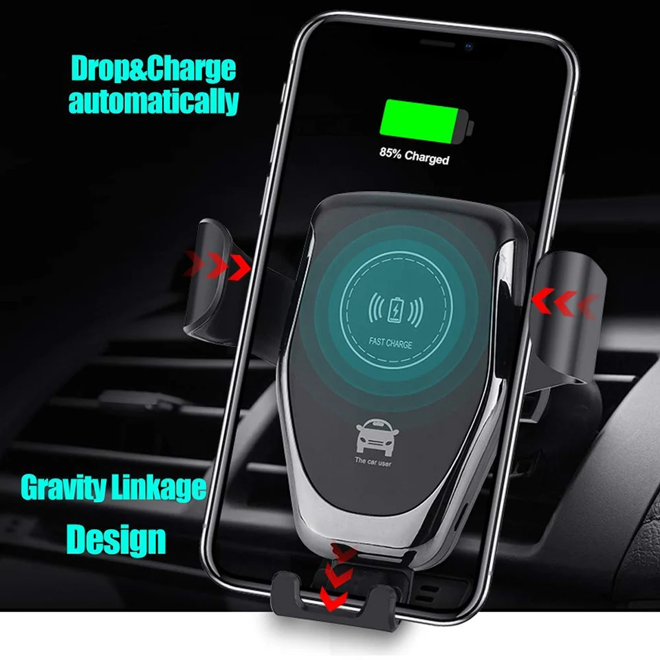 Tendway Qi Беспроводное Автомобильное зарядное устройство Быстрое беспроводное зарядное устройство автомобильное крепление вентиляционное отверстие гравитационный дизайн держатель телефона для iPhone X/XS/XR/S9/S9