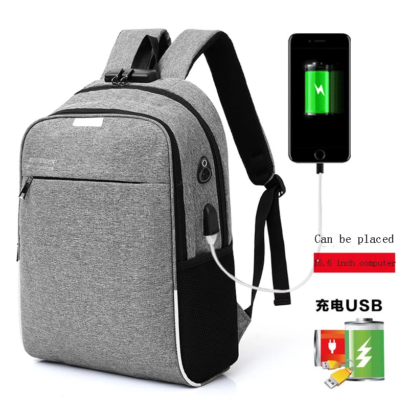 Men's Backpack Security Large 15.6 Computer Bag Fashion Business Casual ...