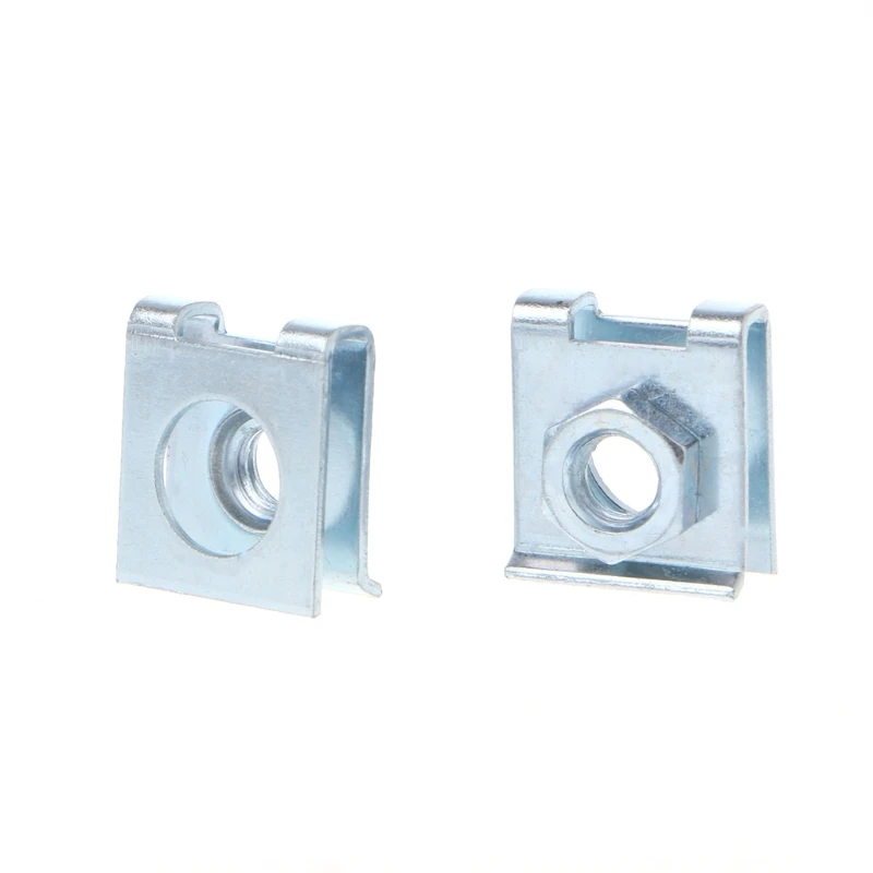 New 4 Pcs Vehicle Car License Plate Fastener Buckle Metal Screw Nut U-Type Clips Retainer 6mm Auto Car Accessories