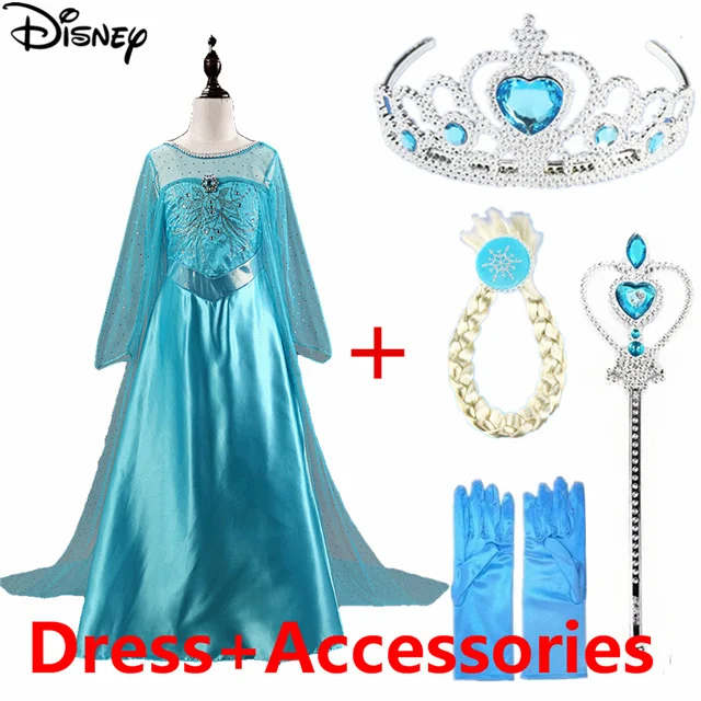 Disney Frozen Customs/Модная детская одежда для девочек платье Анны и Эльзы платья с Эльзой для маленьких девочек, детские платья принцессы, vestidos Infantis - Цвет: 1