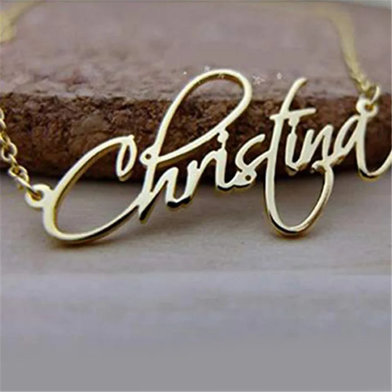 

Custom Name Necklaces Personalized Women Men Customized Gold Long Statment Necklace Pendants Necklaces Special Jewelry Gift