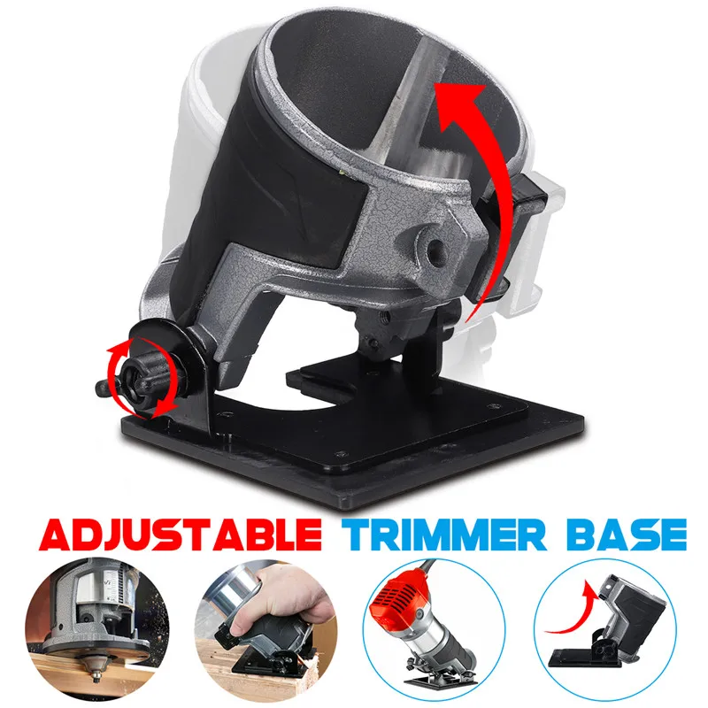 

Adjustable Balance Trimmer Base Shield Wood Work Shank Trim Router Edge Molding Metal + Plastic 8.9x8.9cm Trimmer Tool Parks