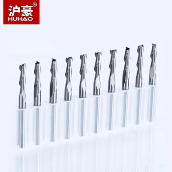 

HUHAO 10pcs/lot Shank 3.175mm 2 Flute Spiral Router Bit for Wood CNC End Mill Tungsten Carbide PCB Milling Cutter