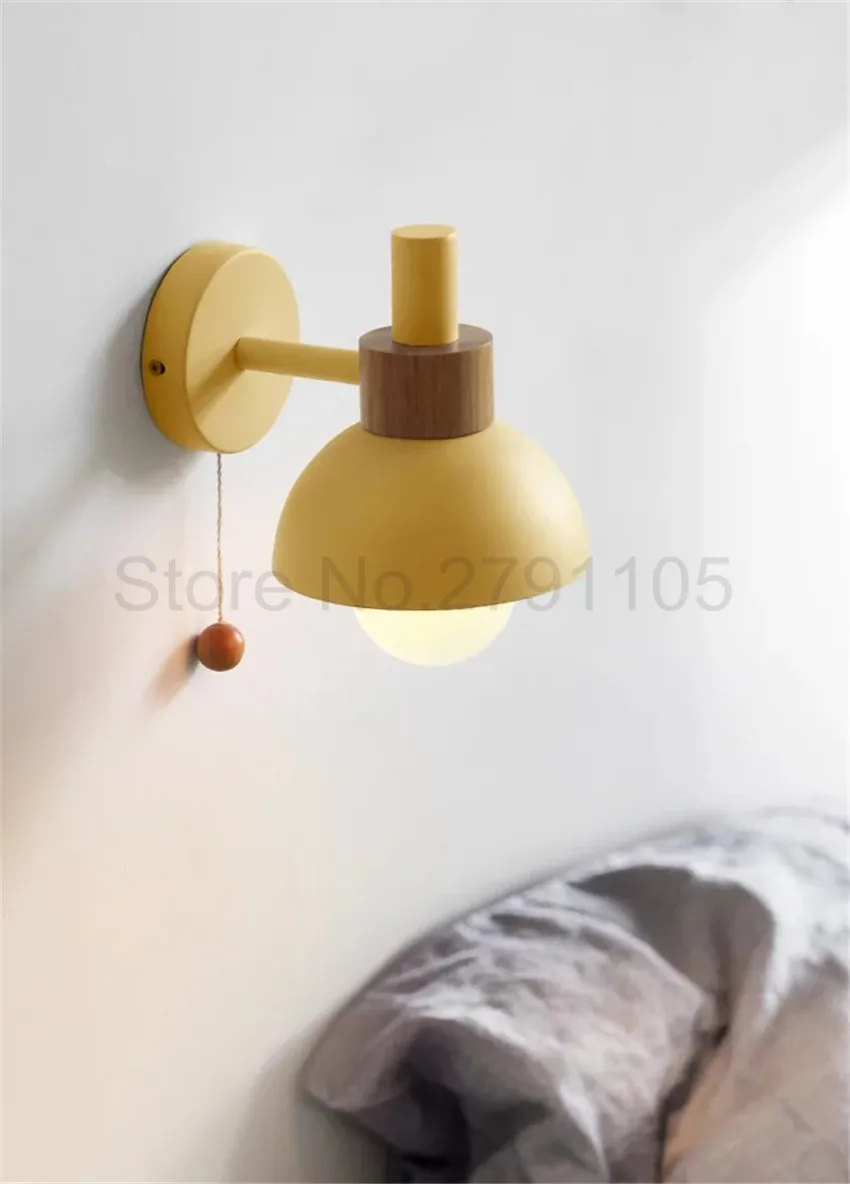 Дизайн провода переключатель настенный светильник Гостиная прохода аппликация Мураль светильник скандинавские 4 цвета спальня прикроватная вешалка лампа