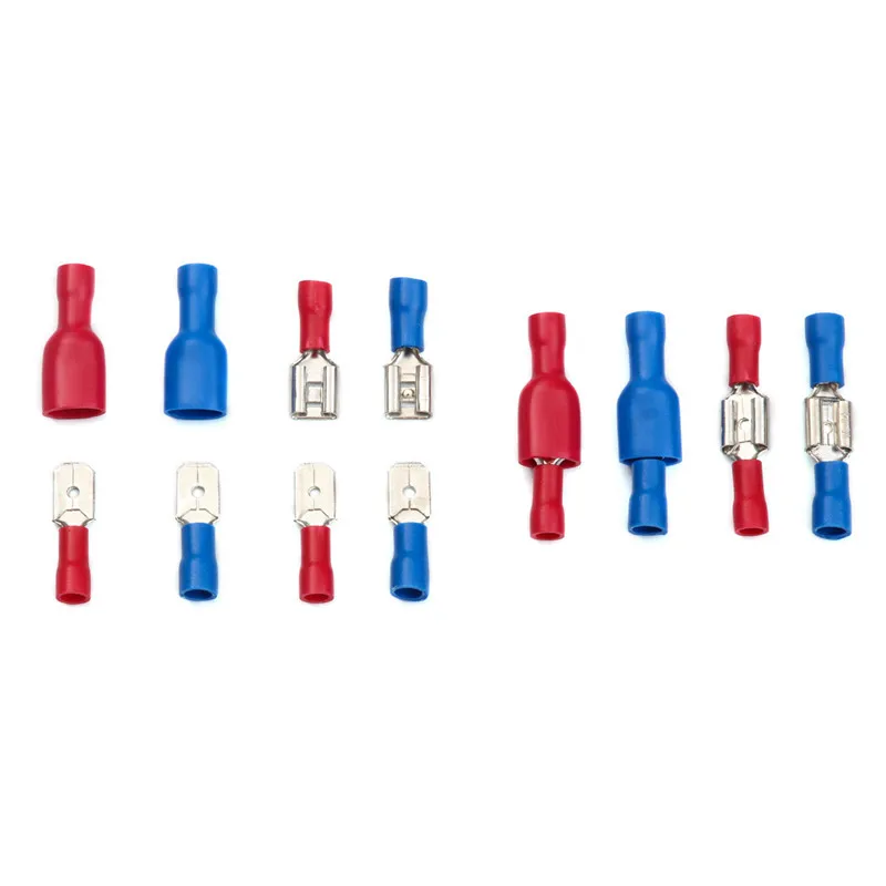 Terminais de Friso Conectores de Extremidade Anel de pá Terminadores de Cobre Conjunto com Caixa de Armazenamento Elétrico Isolado Garfo Azul Vermelho 360 Pçs Mod. 167829 4 High Quality Renovação da Casa