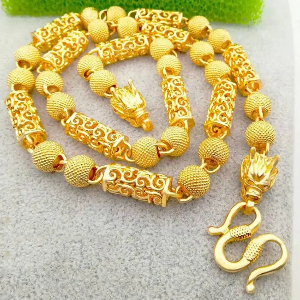 

Hip Hop Mens Necklace Chain Yellow Gold Filled Fashion Mens Jewelry 60cm Long