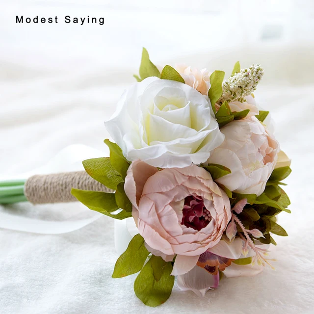 Countryside Style Artificial Peony Wedding Bouquet 2017 Countryside Style Artificial Peony Wedding Bouquet 2017 Bridal Hand Bouquets Bridesmaid Ramo De Flores