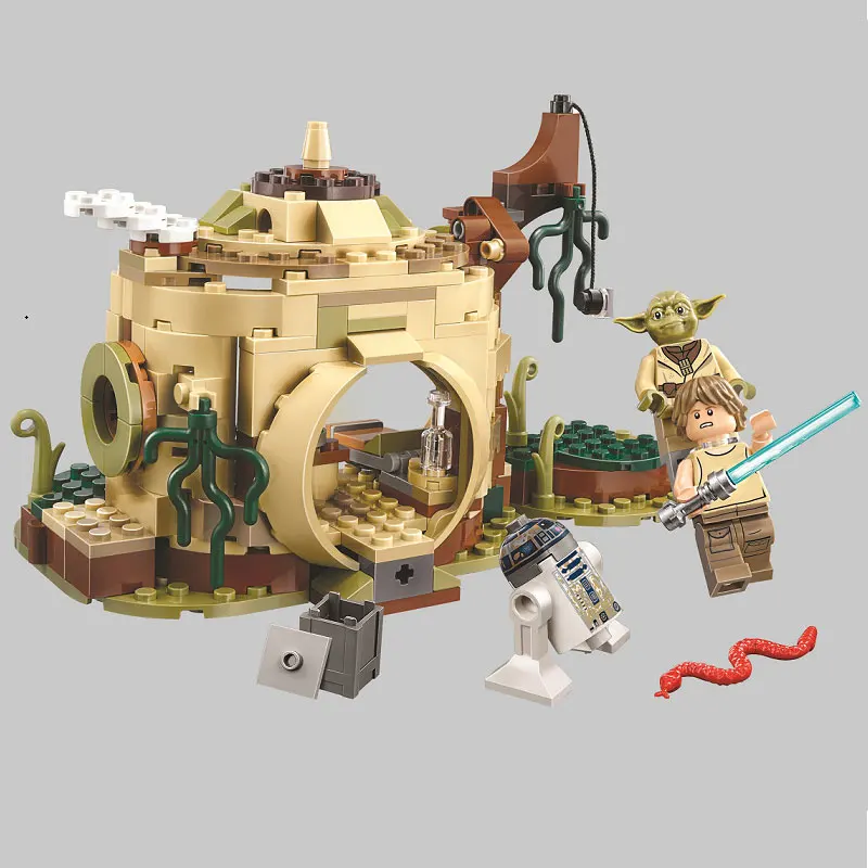 

10904 Star Wars Planet Dagobah Yoda's Hut R2-D2 Training Building Block Bricks Toys Compatible With 75208
