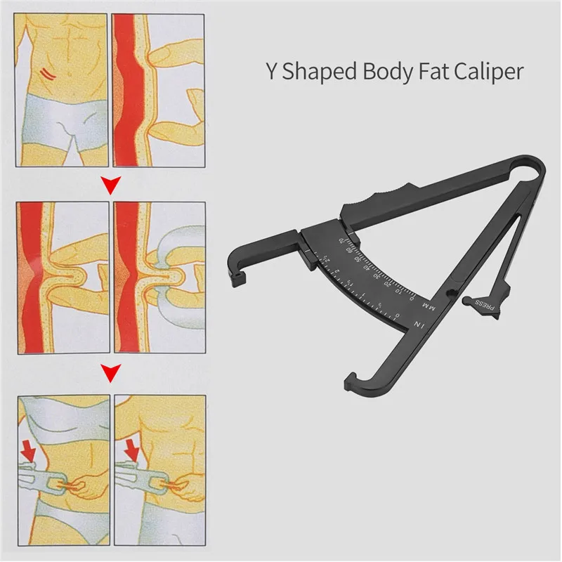 Y-образный штангенциркуль для жировых отложений, персональное измерение жира в организме, инструмент для измерения жира в теле, измерительный зажим с измерительной лентой 0