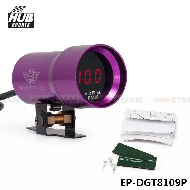 Hubsports - 37mm - Compact Micro Digital Smoked Lens Air/Fuel Ratio Gauge  Purple For Toyota MR2 MK2 Turbo Rev3-5 HU-DGT8109P