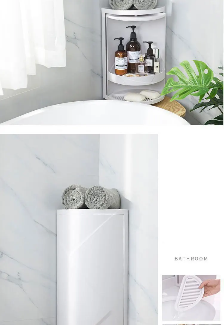 Двухслойный вращающийся треугольный стеллаж для хранения в ванной угловой душевой органайзер для косметики бумажное полотенце держатель для губок на кухню