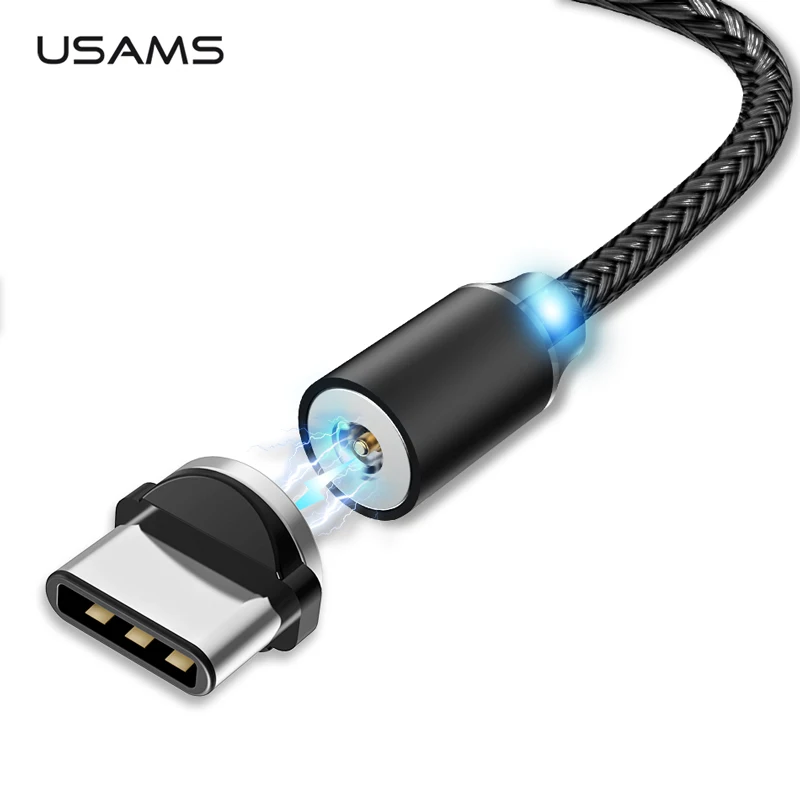 

USAMS Magnetic Cable Usb Type C Fast Charging Adapter Type-C Magnet Charger Charging Usb C Cable For Samsung S9 Xiaomi Huawei