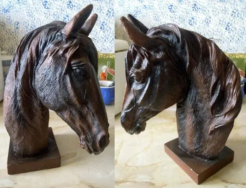 

Horsehead Lovely Sculpture Bust Statue Resin Horse Head Vintage  Rare Item (A0314)