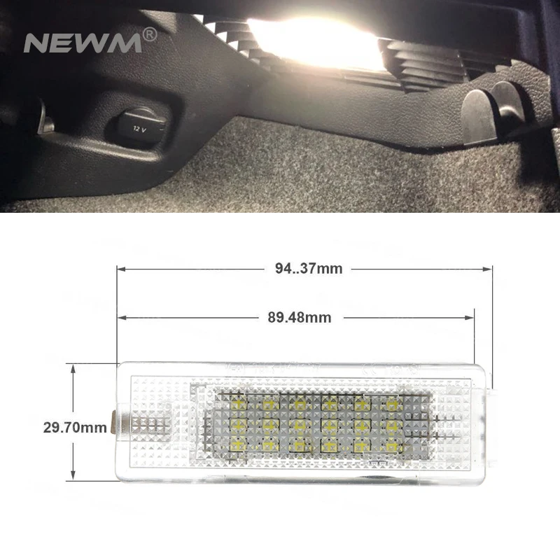 Новинка 1 шт. белая 18 SMD СВЕТОДИОДНЫЙ Чемодан багажник интерьер светильник для VW GOLF 4/5/6/7, MK4 MK5 Mk6 MK7 Характеристическая вязкость полимера/V/VI/VII Jetta Passat Touran