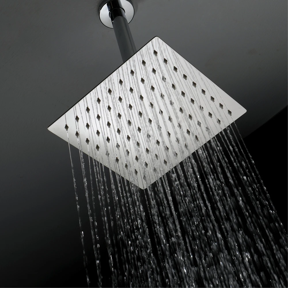 HIDEEP shower top spray stainless steel chrome 8 inch square ultra thin