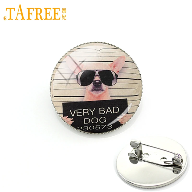 

TAFREE Very Bad Dog Series Brooch cool funny animals Pins charming Rhodium Plated send for men women great gift jewelry A261