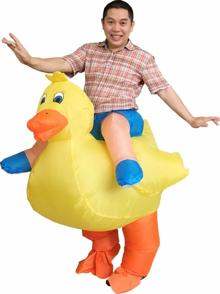 2017 Необычные костюмы для Пурим Хэллоуин Прекрасный Желтая утка надувные костюм