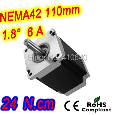

Free Shipping! Nema 42 Stepper motor 42HS65-6004S L165 mm with 1.8 deg stepper angle current 6 A torque 24 N.cm and 4 wires