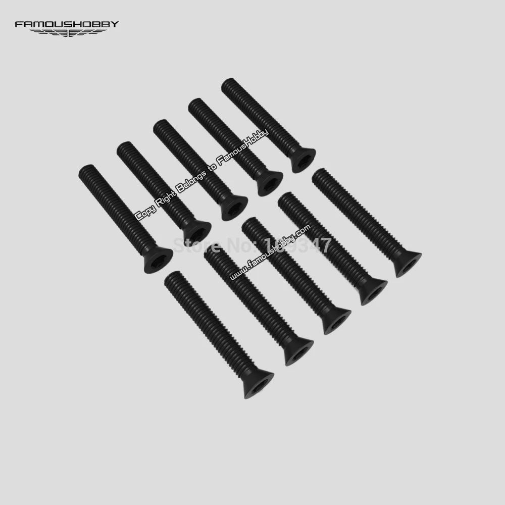 

Famoushobby SCW078 M3X20mm black flat head screw/ 10pcs/pack