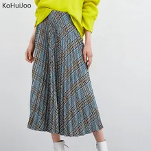 KoHuiJoo Летняя женская длинная Плиссированная юбка цветная Лоскутная винтажная свободная трапециевидная юбка женская Бохо Тюлевая юбка макси