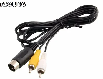 

FZQWEG Black 1.8m Composite AV Audio Video Cable Cord Lead For Sega Fifth Generation Mega Drive 1 Master System 1