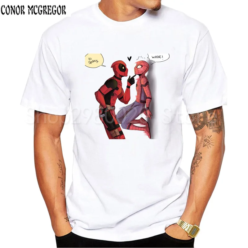 

MOE CERF Newest Men's Deadpool T shirt Mens Marvel Superhero Deadpool Tops Funny Hipster Cool Anime Tops Tee L1-M-2